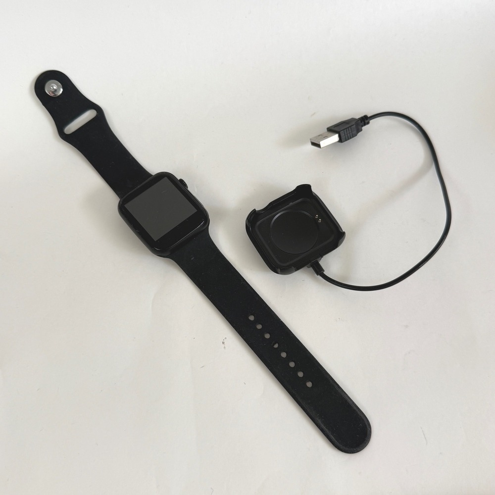 Smart Watch‎ 42mm Black Sport Watch Non Working w/ Charger Parts Repair